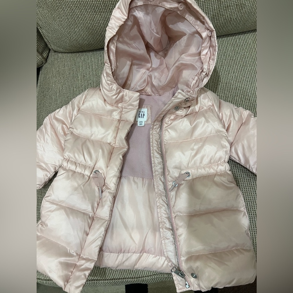 Toddler girl baby gap pink puffer jacket